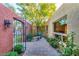 Charming courtyard with brick pavers and a tranquil fountain at 2534 S Grandview Ave, Tempe, AZ 85282