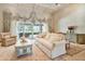 Elegant living room featuring coffered ceilings, custom drapery, and access to the outdoor space at 6322 E Turquoise Ave, Paradise Valley, AZ 85253