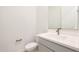 Modern powder room featuring a sleek vanity with contemporary fixtures, offering a stylish and functional space at 28233 N 134Th Ave Ave, Peoria, AZ 85383