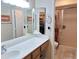 Clean bathroom with double vanity and walk-in shower at 7829 E Naranja Ave, Mesa, AZ 85209