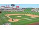 Aerial view of a stadium with spectators and baseball players on a sunny day at 524 S Allred Dr, Tempe, AZ 85288