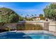 Backyard pool with a mature landscaped yard and neighborhood view at 629 E Myrtle Ave, Phoenix, AZ 85020