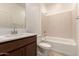 Clean bathroom with tub, shower, and vanity at 7280 E White Tail Rd, San Tan Valley, AZ 85143