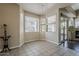 Sun-filled breakfast nook with a pendant light and lots of windows overlooking the yard at 4202 E Broadway Rd # 132, Mesa, AZ 85206