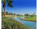 Landscaped golf course with water feature at 24404 S Boxwood Dr, Sun Lakes, AZ 85248