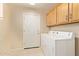 Laundry room with overhead cabinetry and side by side washer and dryer units at 2121 W Tallgrass Trl # 126, Phoenix, AZ 85085