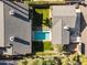 Aerial view showing home's backyard, pool, and surrounding landscape at 14 E 14Th St, Tempe, AZ 85281