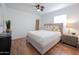 Spacious bedroom with hardwood floors and a comfortable bed at 2021 W Osborn Rd, Phoenix, AZ 85015