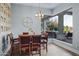 Bright breakfast nook with pool view, wood table and chairs at 20668 E Sunset Dr, Queen Creek, AZ 85142