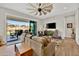 Relaxing living room with comfy sofa and sliding glass doors to backyard at 2453 N 211Th Ln, Buckeye, AZ 85396