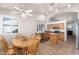 Kitchen with island, dining area, and view into living room at 20020 N 21St St, Phoenix, AZ 85024