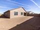 Back exterior view of house with sandy backyard at 2639 E Santa Ynez Dr, Casa Grande, AZ 85194