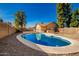 Spacious kidney shaped pool in the backyard at 4343 E Downing St, Mesa, AZ 85205