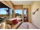 Relaxing sitting area with mountain views and pool access at 27440 N Alma School Pkwy # 101, Scottsdale, AZ 85262