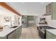 Modern kitchen with stainless steel appliances and sage green cabinets at 1829 E Amelia Ave, Phoenix, AZ 85016