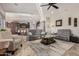 Open living space with gray sofas and a view into the kitchen at 3415 E Sports Dr, Gilbert, AZ 85298