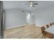 Light and bright living room with wood flooring and ceiling fan at 1337 N Rosemont --, Mesa, AZ 85205