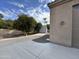 Landscaped side yard with shed and fruit trees at 3835 E Leland St, Mesa, AZ 85215