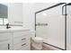 Modern bathroom featuring a glass shower, updated vanity, and fixtures at 3909 E Gold Mountain Ave, San Tan Valley, AZ 85143