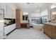 Spa-like bathroom with soaking tub, double vanity, and fireplace at 6229 E Gold Dust Ave, Paradise Valley, AZ 85253