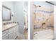 Bathroom with tiled shower and white vanity at 4308 N Sage Creek Cir, Mesa, AZ 85207