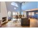 Spacious living room featuring a fireplace and high ceilings at 13227 N Mimosa Dr # 109, Fountain Hills, AZ 85268