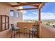 Covered patio with seating area and beautiful mountain views at 13227 N Mimosa Dr # 109, Fountain Hills, AZ 85268