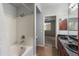 Bathroom with double vanity, soaking tub, and shower at 3302 N 7Th St # 226, Phoenix, AZ 85014