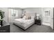 Cozy bedroom with neutral tones, plush bedding, and ample natural light from the window at 735 E Calavar Rd, Phoenix, AZ 85022