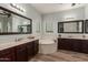 Elegant bathroom with a soaking tub and double vanity at 20404 W Crescent Dr, Buckeye, AZ 85396