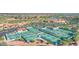 Aerial view of community with tennis and pickleball courts at 3721 N 150Th Ct, Goodyear, AZ 85395