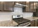 Close up of the kitchen with stainless steel appliances and white backsplash, ready for your enjoyment at 22459 E Marsh Rd, Queen Creek, AZ 85142