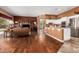 Open kitchen with granite counters, stainless steel appliances, and an island at 9048 E Cedar Waxwing Dr, Sun Lakes, AZ 85248