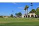 Putting green with flags and palm trees at 9048 E Cedar Waxwing Dr, Sun Lakes, AZ 85248