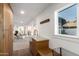 Mud Room features a stylish sink, butcher block bench, and lots of natural light at 1345 W Edgemont Ave, Phoenix, AZ 85007