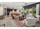 Spacious open-concept living room and kitchen with modern furnishings and a view of the outdoor patio at 2835 E Los Gatos Dr, Phoenix, AZ 85050