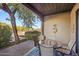 Covered patio with seating area and southwestern decor at 12438 N Saguaro Blvd # 126, Fountain Hills, AZ 85268