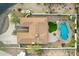 Bird's-eye view of the house, pool, and surrounding area at 1750 E Euclid Ave, Phoenix, AZ 85042