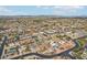Wide aerial view of neighborhood, highlighting property with pool at 1750 E Euclid Ave, Phoenix, AZ 85042