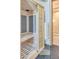 Indoor sauna with wooden benches and a glass door at 6215 N Casa Blanca Dr, Paradise Valley, AZ 85253