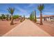 Long driveway leading to a home with landscaping at 18654 W Solano Dr, Litchfield Park, AZ 85340