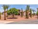 Tuscan style home with mature trees and desert landscaping at 18654 W Solano Dr, Litchfield Park, AZ 85340