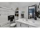 Clean bathroom with a shower/tub combo, toilet and vanity at 369 W Glacier Bay Dr, San Tan Valley, AZ 85140
