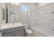 Bathroom featuring a single sink vanity and a combined tub and shower at 7736 W Mockingbird Way, Florence, AZ 85132