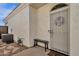 Front door entrance with a security door and small bench at 320 S 70Th St # 36, Mesa, AZ 85208