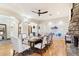 Elegant dining room with hardwood floors and built-in bench at 15419 E Stardust Dr, Fountain Hills, AZ 85268