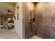 Private outdoor shower with tile surround and convenient access to the pool at 15419 E Stardust Dr, Fountain Hills, AZ 85268