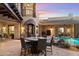 Fire pit table in a covered patio area at 15419 E Stardust Dr, Fountain Hills, AZ 85268