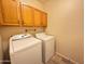 Laundry room with washer and dryer and overhead cabinets at 3510 E Lafayette Ave, Gilbert, AZ 85298