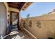 Private patio with seating and a fire feature at 7557 N Dreamy Draw Dr # 148, Phoenix, AZ 85020